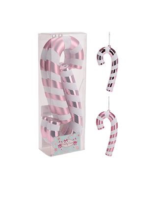 Koopman Xmas Candy Cane 17cm Pink Set of 4