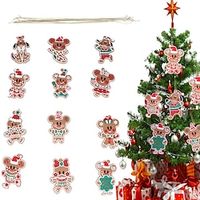 12pcs Gingerbread Man Christmas Tree Pendant Duffy Bear Cute Christmas Pendant Scene Decoration Props Lightinthebox - thumbnail