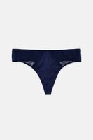 Womens Smooth Lace Thong  Bright Blue - thumbnail