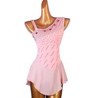 Figure Skating Dress Women's Girls' Ice Skating Dress Pink Patchwork Mesh Spandex High Elasticity Training Practice Professional Skating Wear Classic Crystal / Rhinestone Sleeveless Ice Skating Lightinthebox