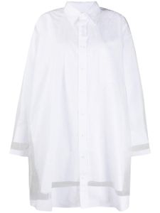 Maison Margiela sheer trimmed shirt dress - White