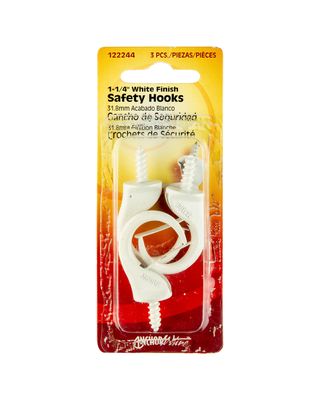 Hillman White Safety Hook 3 Pack 1-1/4"