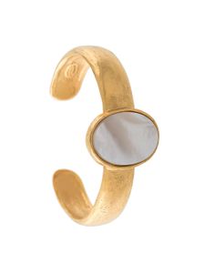 Chanel Pre-Owned CC Logos stone motif bangle - GOLD