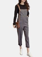 Casual Solid Blouse Plaid Jumpsuits Two Piece Suits