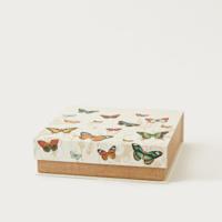 Punch Studio Butterfly Print Medium Paper Storage Box - 25x24x7 cms