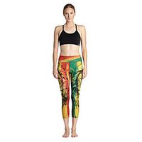 Women's Basic Casual Comfort Daily Gym Leggings Pants Lion Calf-Length Patchwork Print Yellow miniinthebox - thumbnail
