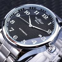 WINNER Men Mechanical Watch Fashion Casual Business Wristwatch Automatic Self-winding Luminous Calendar Decoration Leather Watch Lightinthebox - thumbnail