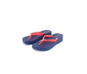 Womens Tropical Platfom Slippers  Navy/Coral