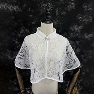 Shawl  Wrap Shawls Women's Wrap Bolero Elegant Bridal Sleeveless Lace Wedding Wraps With Pure Color For Wedding Spring  Summer miniinthebox