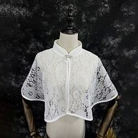 Shawl  Wrap Shawls Women's Wrap Bolero Elegant Bridal Sleeveless Lace Wedding Wraps With Pure Color For Wedding Spring  Summer miniinthebox - thumbnail