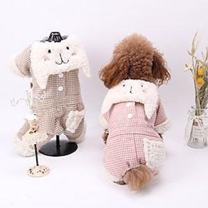 Dog Cat Coat Plaid  Check Fashion Cute Outdoor Casual Daily Winter Dog Clothes Puppy Clothes Dog Outfits Warm Pink Coffee Costume for Girl and Boy Dog Polyester S M L XL Lightinthebox