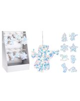 Homesmiths Christmas Hang Decoration Blue 8 Assorted Design 1 Piece