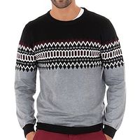 Stripe Business Men's Knitting Print Pullover Sweater Jumper Knitwear Outdoor Daily Vacation Long Sleeve Crewneck Sweaters Gray Fall Winter S M L Sweaters Lightinthebox - thumbnail