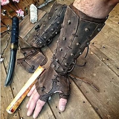 Medieval Renaissance 17th Century Gloves Wristband Arm Guards Knight Ritter Celtic Knight Men's Halloween Performance Stage LARP Gloves Lightinthebox