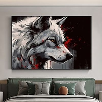 Abstract Winter Animals Picture Wolf Handpainted Oil Painting Handmade Winter Canvas Wall Pictures Living Room Decor Abstract Modern Rolled Canvas No Frame miniinthebox
