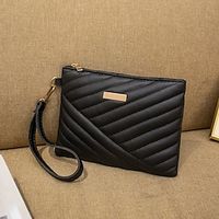 Women's Leather Bags Clutch Evening Bag Wristlet PU Leather Zipper Quilted Daily Office  Career Pink Almond Brown Gray Lightinthebox - thumbnail