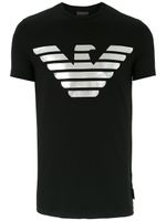 Emporio Armani distressed logo print T-shirt - Black