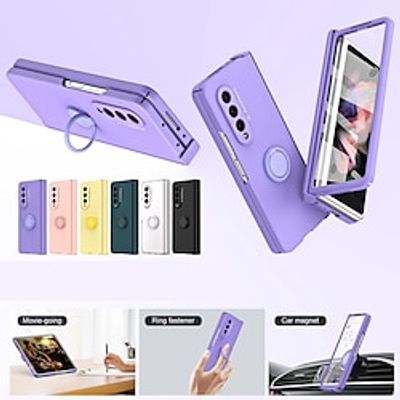 Phone Case For Samsung Galaxy Z Fold 5 Z Fold 4 Z Fold 3 Z Fold 2 Back Cover Magnetic Adsorption with Screen Protector Ring Holder Magnetic Solid Color PC miniinthebox Phone Case For Samsung Galaxy Z Fold 5 Z Fold 4 Z Fold 3 Z Fold 2 Back Cover Magnetic Adsorption with Screen Protector Ring Holder Magnetic Solid Color PC miniinthebox