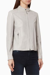 Guru Collar Leather Biker Jacket