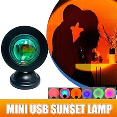 USB Sunset Lamp Led Mini Projector Night Light 16 Colors Switch Rainbow Atmosphere Home Bedroom Background Wall Decoration Gift Lightinthebox
