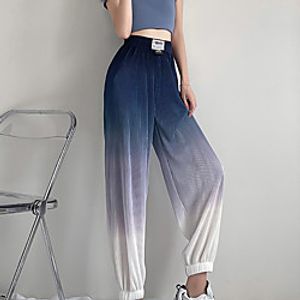 Women's Fashion Streetwear Comfort Daily Weekend Chinos Pants Gradient Ankle-Length Elastic Waist Blue Black Lightinthebox