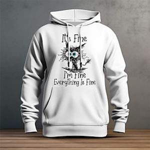 Graphic Animal Men's Fashion 3D Print Hoodie Sports Outdoor Holiday Vacation Hoodies Dark Yellow White Hooded Print Front Pocket Spring   Fall Designer Hoodie Sweatshirt Lightinthebox
