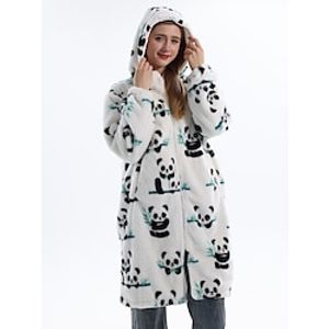 Adults' Nightwear Oversized Hoodie Blanket Wearable Blanket With Pocket Cat Panda Penguin Animal Onesie Pajamas Rabbit Fur Cosplay For Men's Women's Carnival Animal Sleepwear Cartoon Lightinthebox