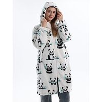 Adults' Nightwear Oversized Hoodie Blanket Wearable Blanket With Pocket Cat Panda Penguin Animal Onesie Pajamas Rabbit Fur Cosplay For Men's Women's Carnival Animal Sleepwear Cartoon Lightinthebox - thumbnail