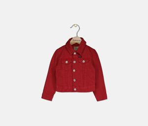 Little Girls Denim Trucker Jacket  Red