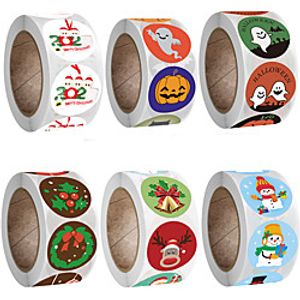 500pcs/Roll Christmas Halloween Stickers Gifts Envelop Candy Bag Label Stickers miniinthebox