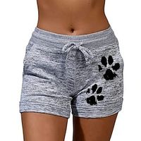 Women's Running Shorts Sweatshorts Drawstring Side Pockets Bottoms Athletic Athleisure Cotton Breathable Soft Quick Dry Fitness Gym Workout Running Sportswear Activewear Dark Grey Black Light Grey Lightinthebox - thumbnail