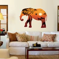 Creative Elephant Self-adhesive Bedroom Living Room Sticker Wall Art Home Decor