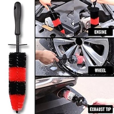 1pc Master Wheel Brush, Easy Reach Wheel And Rim Detailing Brush Long Soft Bristle, Car Wheel Brush, Rim Tire Detail Brush, Multipurpose Use For Wheels, Rims, Exhaust Tips, Motorcycles Lightinthebox