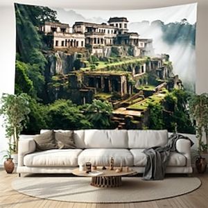 Fantasy Mountain Village Hanging Tapestry Wall Art Large Tapestry Mural Decor Photograph Backdrop Blanket Curtain Home Bedroom Living Room Decoration Lightinthebox
