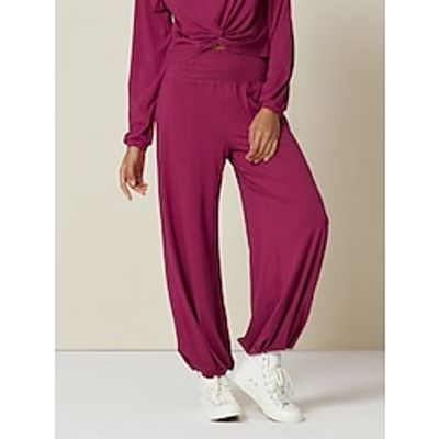 Women's Athleisure Pants Burgundy Crush Smart Casual Lantern Pants for Sports Daily Casual Jogging Hiking Work-from-Home Lightinthebox