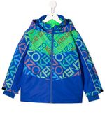 Kenzo Kids logo-print hooded ski jacket - Blue - thumbnail