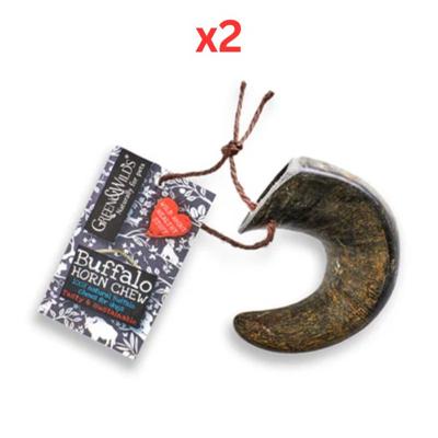 Green & Wilds Buffalo Horn Chew Treats for Dogs Small (Pack of 2)