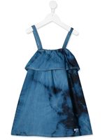 Msgm Kids tie-dye denim dress - Blue - thumbnail