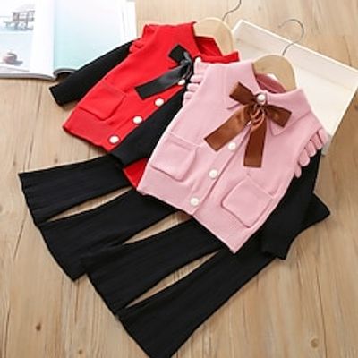 2 Pieces Toddler Girls' Solid Color Button Pants Suit Set Long Sleeve Active Formal 3-7 Years Spring Pink Red Beige Lightinthebox 2 Pieces Toddler Girls' Solid Color Button Pants Suit Set Long Sleeve Active Formal 3-7 Years Spring Pink Red Beige Lightinthebox