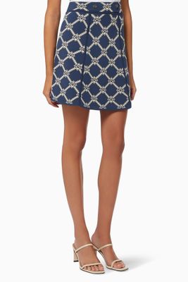 A-line Mini Skirt in Double S Jacquard Knit A-line Mini Skirt in Double S Jacquard Knit
