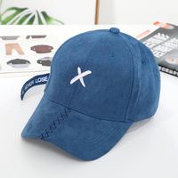 Women Couple Embroidery Cotton Breathable Baseball Cap Printing X Pattern Sunshade Hat