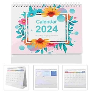 Standing Pad Desk Table Calendar 2024 Small Flip Turn The Page Desktop Paper Monthly Office Table Top Decor Desk Calendar 2024 Standing Desktop Calendar-2024 Calendars Office Home Desk Decoration Lightinthebox