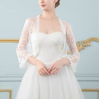 Shawls Women's Wrap Bolero Elegant Pure Long Sleeve Lace Wedding Wraps With Pure Color For Wedding Guest Spring  Summer Lightinthebox - thumbnail