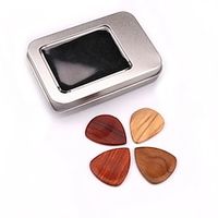 4Pcs Wooden Guitar Picks with Iron Storage Box Solid Wood Guitar Picks Lightinthebox - thumbnail