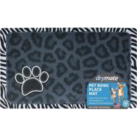 Drymate Pet Bowl Placemat Black Leopard / Zebra Border 12 x 20 inch/30 cm x 50 cm - thumbnail