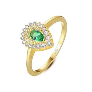 Ring Wedding Briolette Gold S925 Sterling Silver Pear Stylish Simple 1PC Synthetic Diamond  Women's Lightinthebox