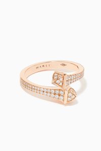 Cleo Full Diamond Slim Wrap Ring in 18kt Rose Gold
