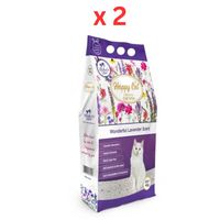 Happy Cat Bentonite Dust Free Clumping Cat Litter Wonderful Lavender Scent - 5L (Pack of 2)