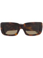 Linda Farrow x Attico rectangular frame sunglasses - Brown