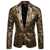 Men's Party Sparkle Blazer Jacket Regular Tailored Fit Printing Single Breasted One-button Black Burgundy Royal Blue 2023 Lightinthebox - thumbnail